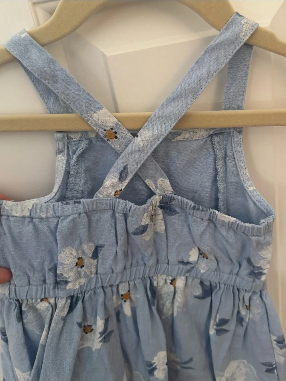 Carter's Light Blue Linen Blend Floral Summer Dress